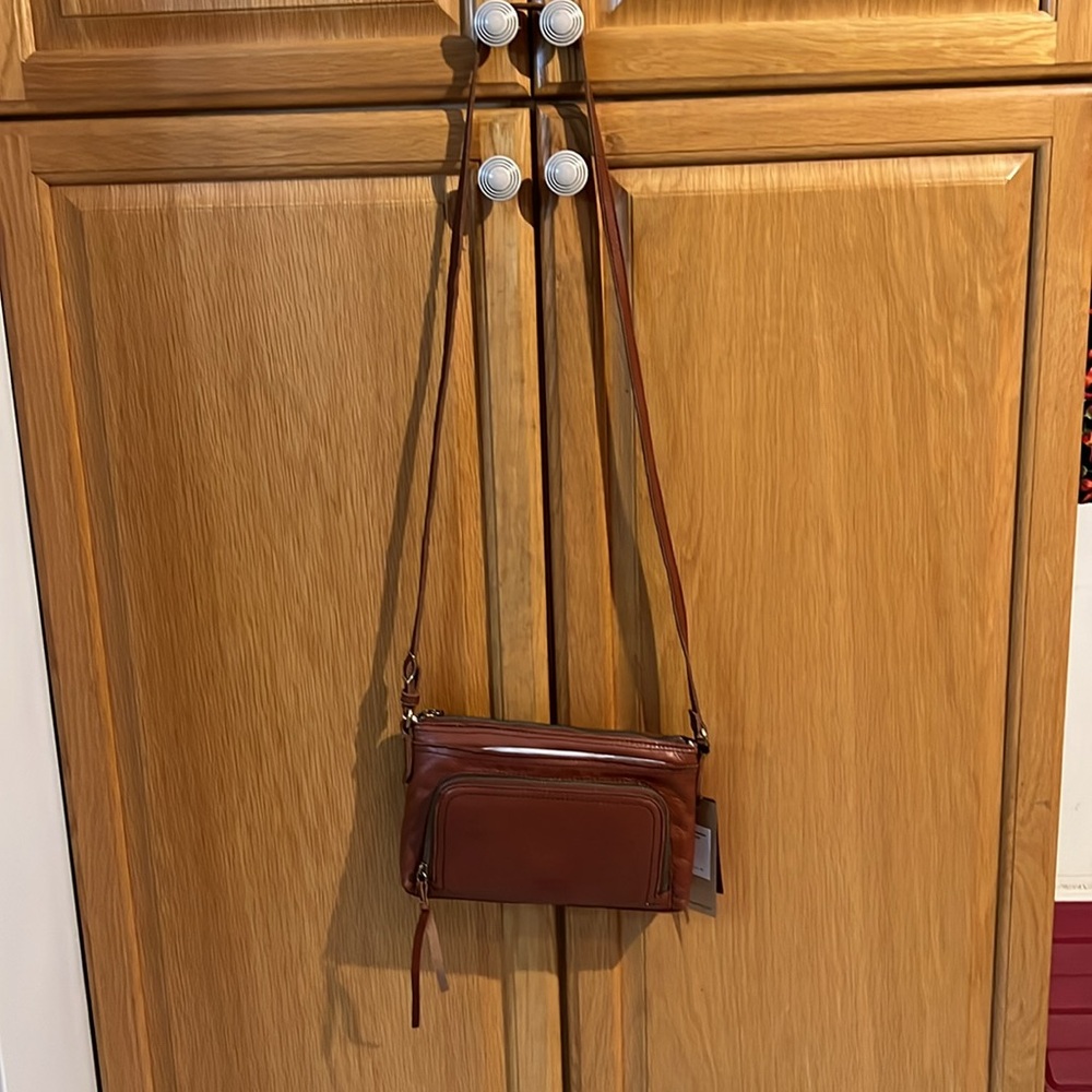 Margot Molly CB Tan Leather Crossbody bag - Picture 2 of 14